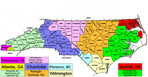 North Carolina DMA Map