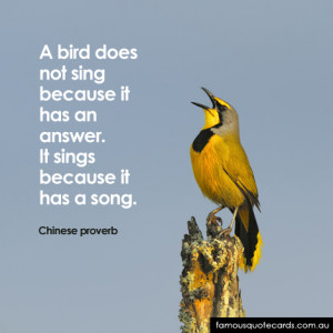 Bird Song Quote Card