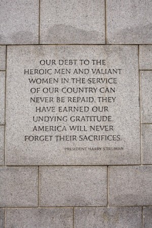 quote from President Harry S Truman on a wall at the National