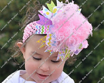 My Favorite Easter Bow Pastel Chevr on and Polkadot Over The Top Pink ...