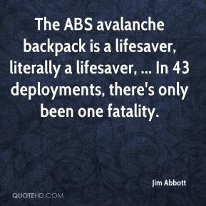The ABS avalanche backpack is a lifesaver, literally a lifesaver ...
