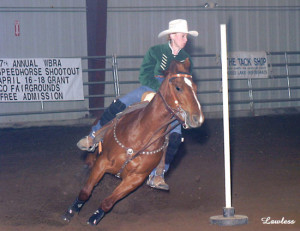 Cowgirl In The Money with Pat Smith, winning the WBRA Pole Bending ...