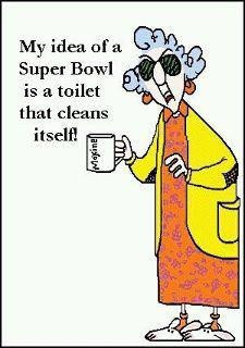 My idea of a Super Bowl is a toilet that cleans itself! Yep!! :)