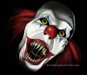 digital drawing 50 scary clowns that will haunt in your dreams