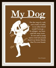 Girl and Dog Poem Silhouette Chocolate Brown and by TheShopSisters, $ ...