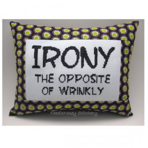 Funny Cross Stitch Pillow Cross Stitch Quote Black by NeedleNosey, $20 ...