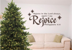 Christmas bible verse wall art, Rejoice. $14.00, via Etsy.