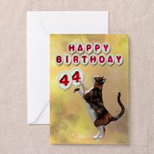 44th birthday with a cat Greeting Card for