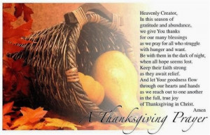 ... Thanksgiving and pray for someone who struggle with hunger and want