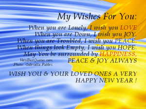 Wishes For You for New Year 2013 When you are Lonely, I wish you LOVE ...