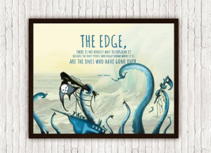 Hunter S. Thompson The Edge Quote Octopus by SargentIllustration, $20 ...