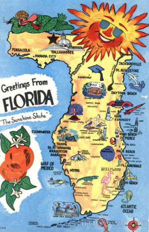 sunny florida tourist map scenic maps