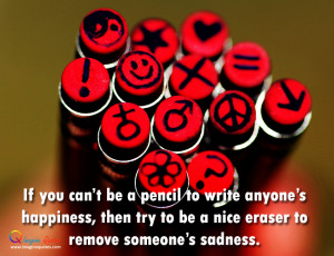 Pencils with erasers, Life quote with pencils