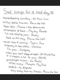 Songs, Sadness Day, Life, Band, Sadness Songs, Of Mice And Men Quotes ...