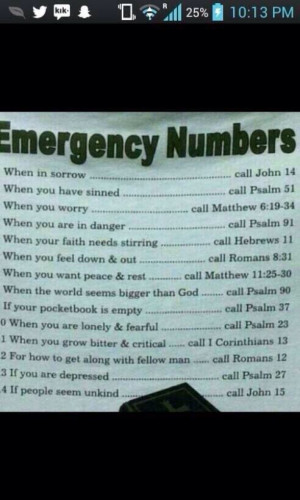 Emergency bible verses !