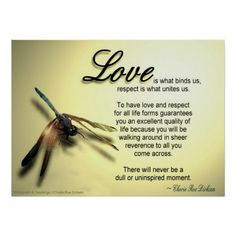 Love and Respect Quote Poster #love #quote #lovequote #dragonfly