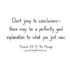 Don't rush to judgement More