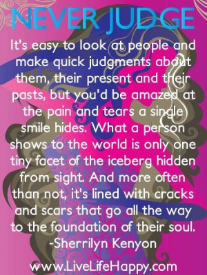 people & make quick judgements about them, their present & their past ...