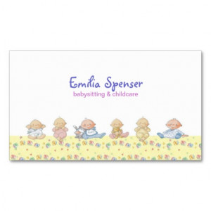 Cute Little Babies Babysitting & Child Care Card Business Card ...