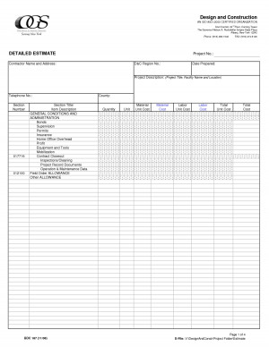Office Cleaning Estimate Forms Design and Construction by pjf44846