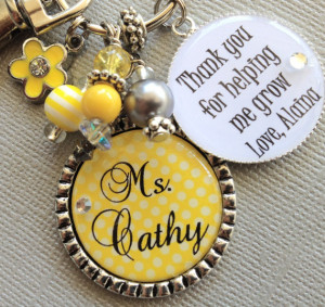 PERSONALIZED Teacher Gift CHARM Thank you for helping me grow end of ...