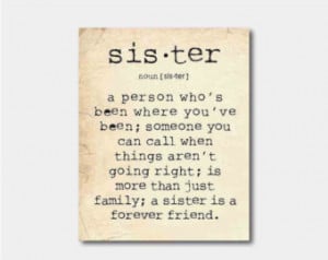 Wall Art - A sister is a person ... Sister Quote - Family - Typography ...