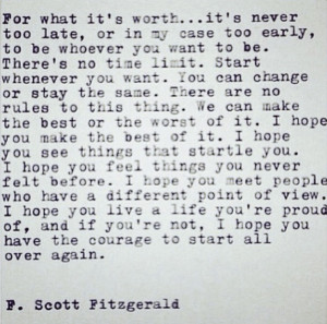 Scott Fitzgerald Quotes For What Its Worth Quotes i love