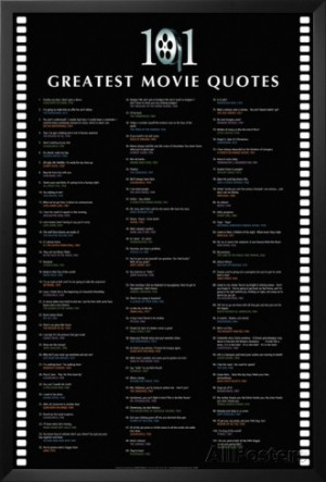 101 Greatest Movie Quotes Lamina Framed Poster