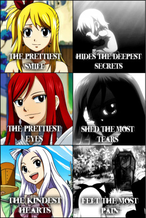 fairy tail lucy erza and mirajane quote by flames keys manga anime ...