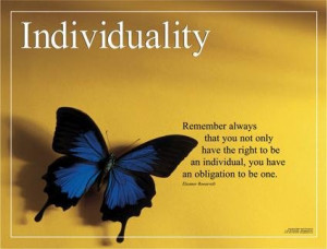 ... Laminated. INDIVIDUALITY theme with Eleanor Roosevelt quote