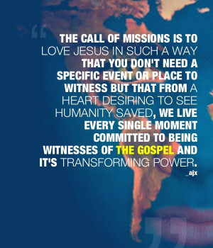 The call of missions.