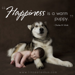 Inspirational Quote Happiness is warm puppy 300x300 Portrait