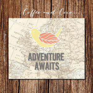 Travel Quote Adventure Awaits, Printable Travel Wall Art, Travel Decor ...