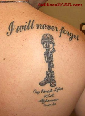 Will Never Forget Soldier Tattoos On Upper Back