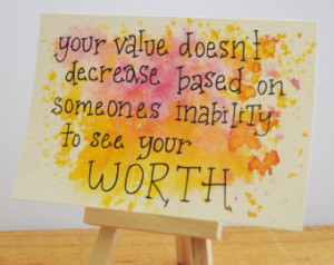 4x6 Pink, Yellow, Orange Watercolor Quote ...