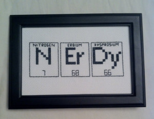 Periodic table of elements NErDy cross stitch by LizzyStitches $20.00