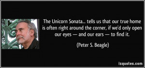 The Unicorn Sonata... tells us that our true home is often right ...