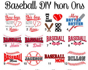 DIY Baseball and Softball Iron Ons, Baseball Mom, Baseball Dad ...