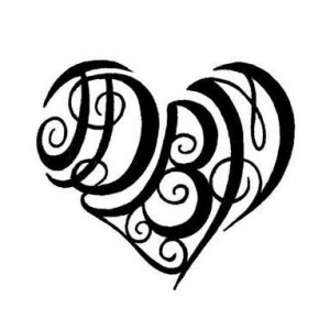 Heart Tattoo Fonts for Initials