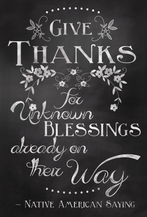 Give Thanks Quote Chalkboard Art Sign by JillianArtandDesigns