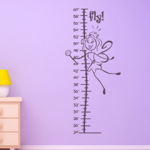 Flying Fairy With Ruler Wall Stickers Girls Bedroom Wall Art Decal ...