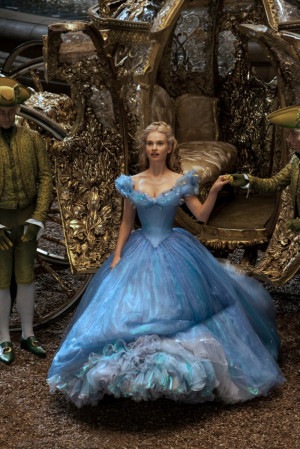 Lily James wears the ball gown in a still from the 2015 live action ...