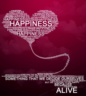 Happiness in Heart-shaped quote
