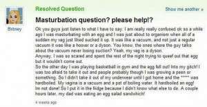 yahoo answer masterbation question