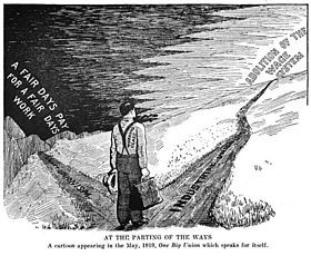 at the parting of the ways a cartoon from the may 1919 iww periodical ...