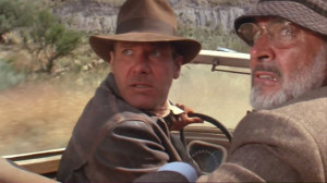 (Indiana Jones) and Sean Connery (Professor Henry Jones) in Indiana ...