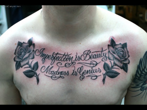 Script And Roses On Chest Picture #7805