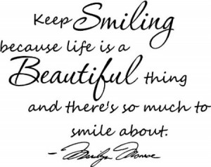 ... smile about Marilyn Monroe wall quotes sayings vinyl decals art: Home