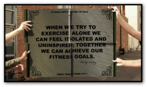 When we try to exercise alone we can feel isolated and uninspired ...