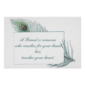 Retro Vintage Peacock Feather Friendship Quote Poster